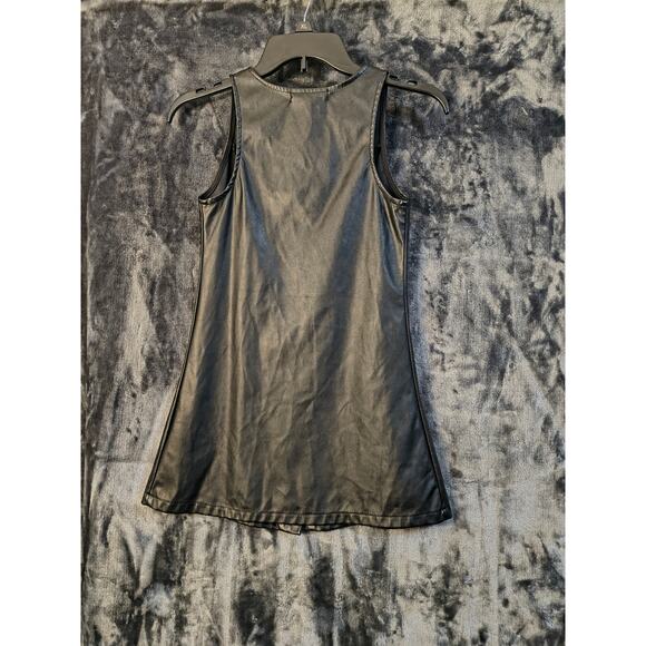 2 Hip Black K-Pop Pleather Dress Girls 8 - Picture 3 of 3
